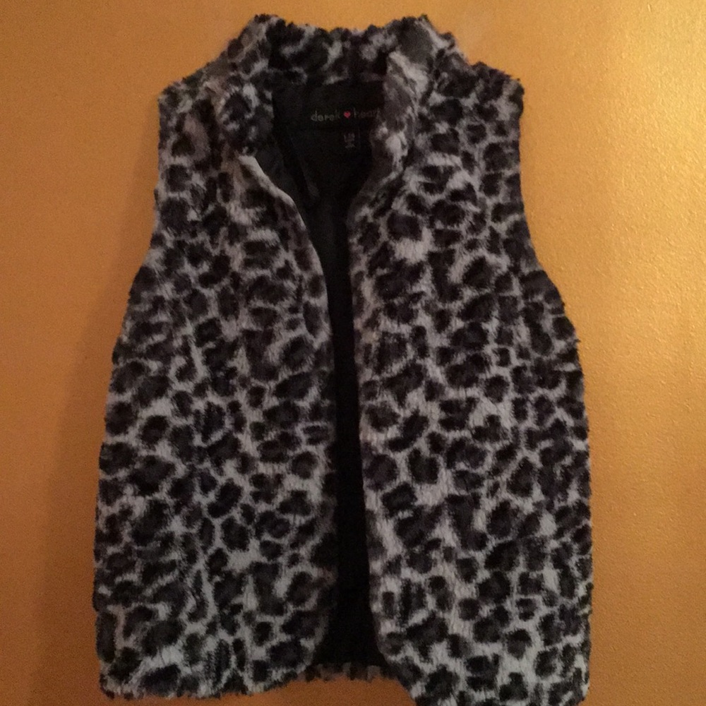 Cheetah print furry vest